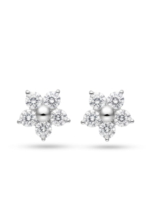 Five-Stone Floral Stud Earrings