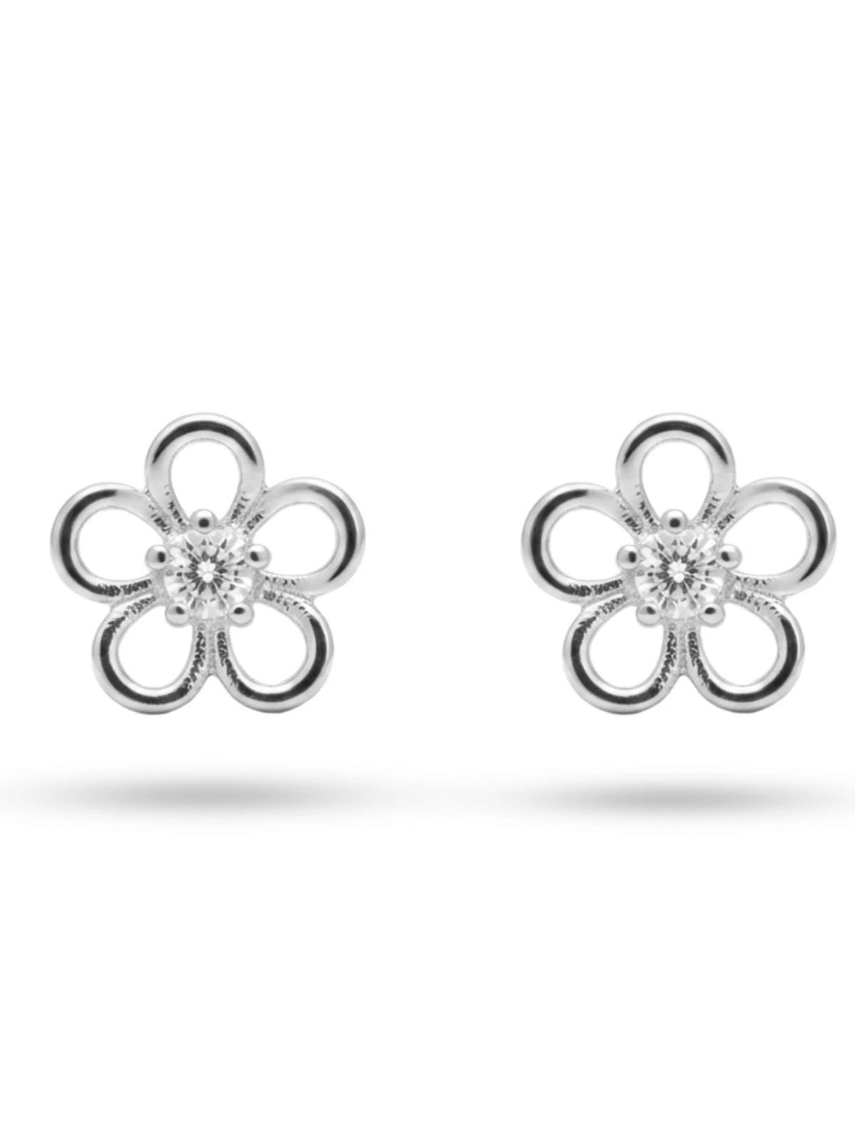Open Loop Floral Stud Earrings