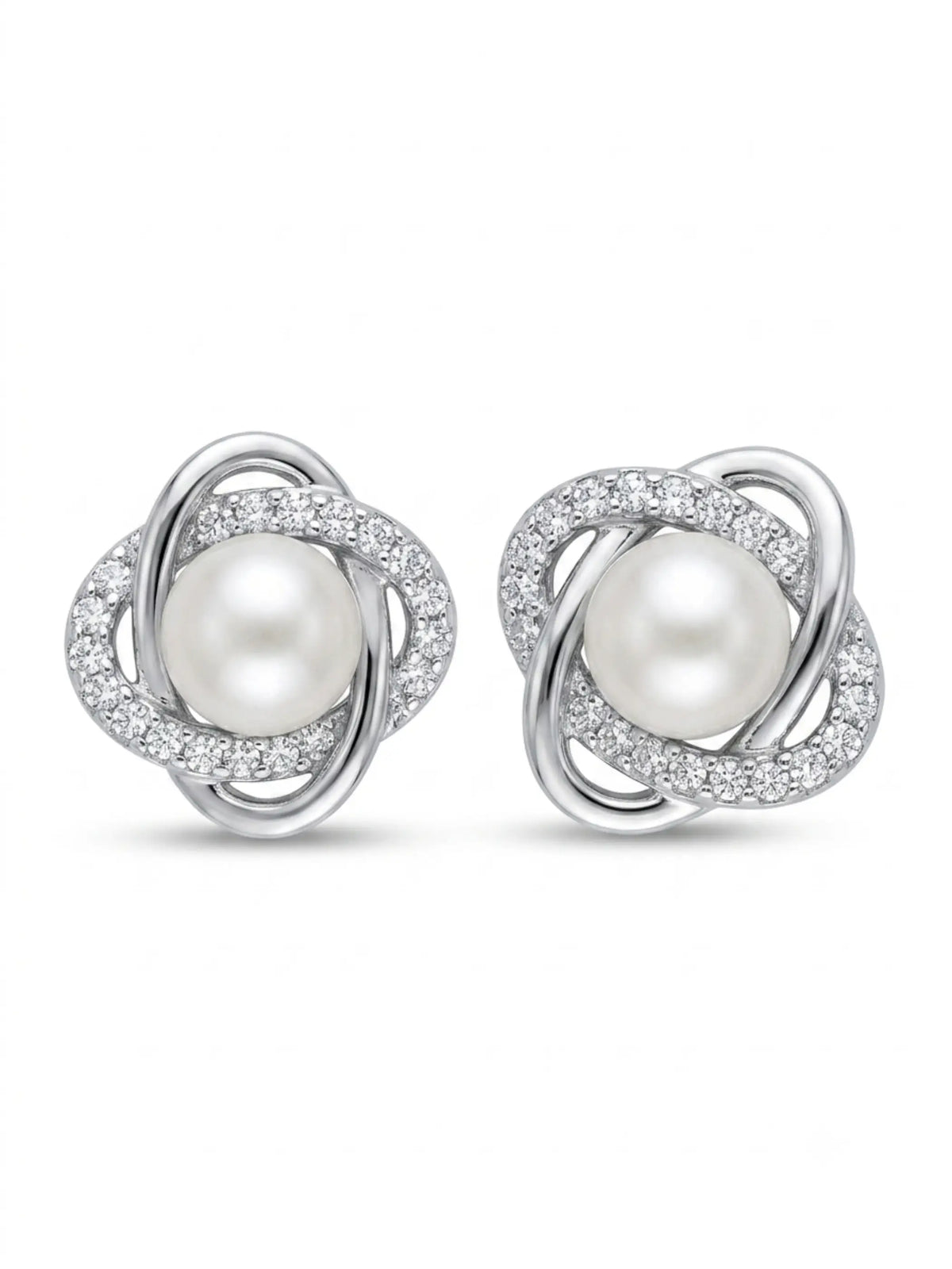Orbit Frame Ivory-Orb Stud Earrings