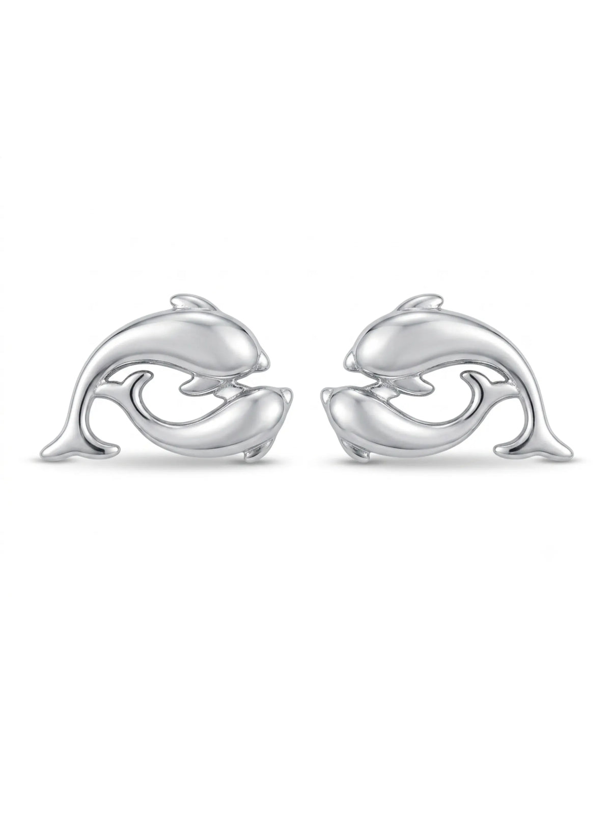 Twin Dolphin Stud Earrings