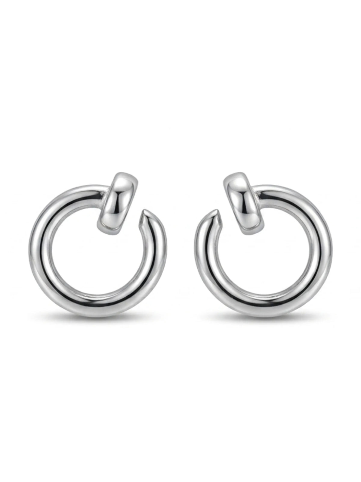 Sculptural Open Ring Stud Earrings