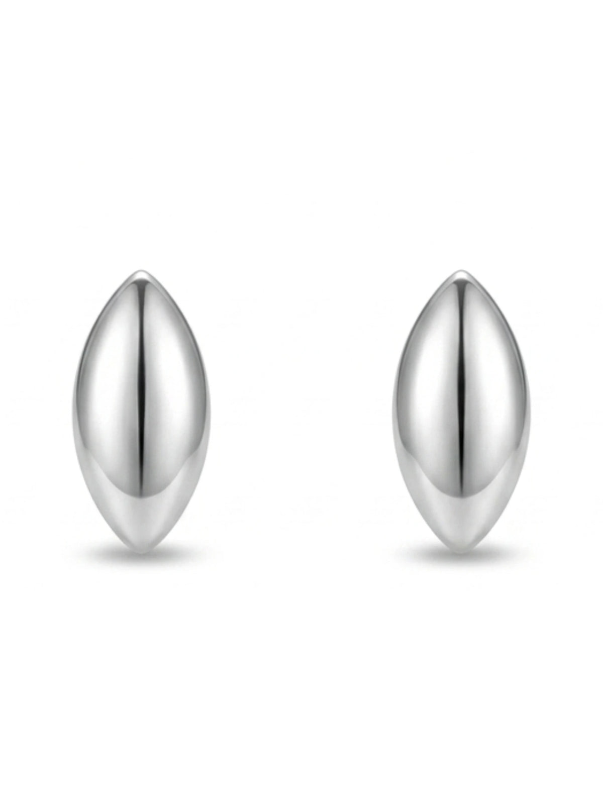 Polished Marquise Dome Stud Earrings