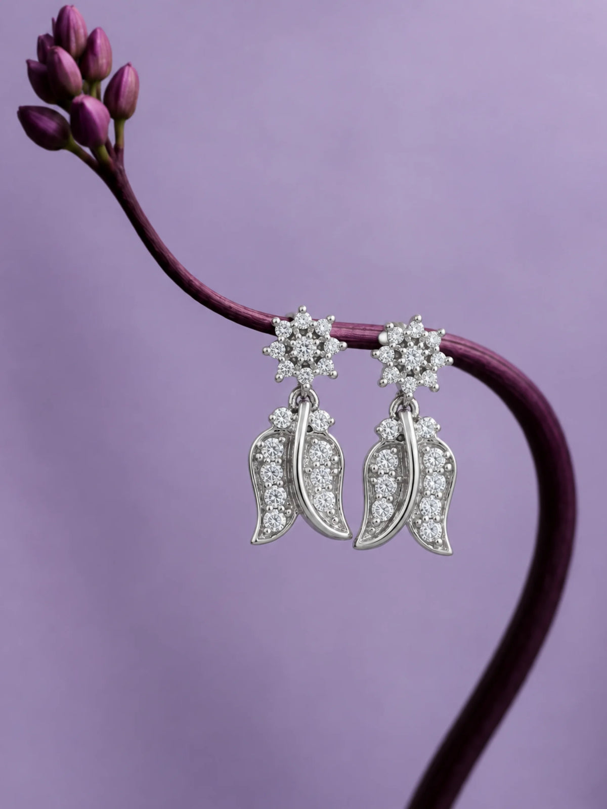 Twin Leaf Drop Earrings