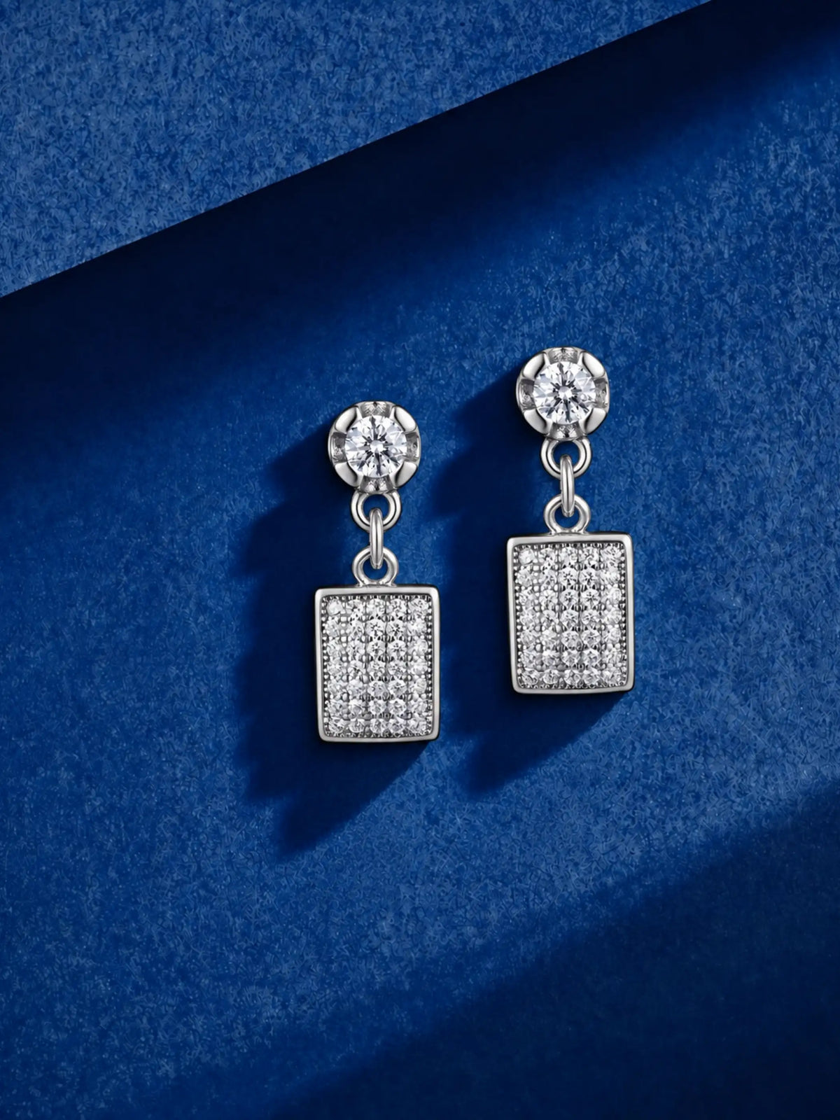 Rectangular Pavé Drop Earrings