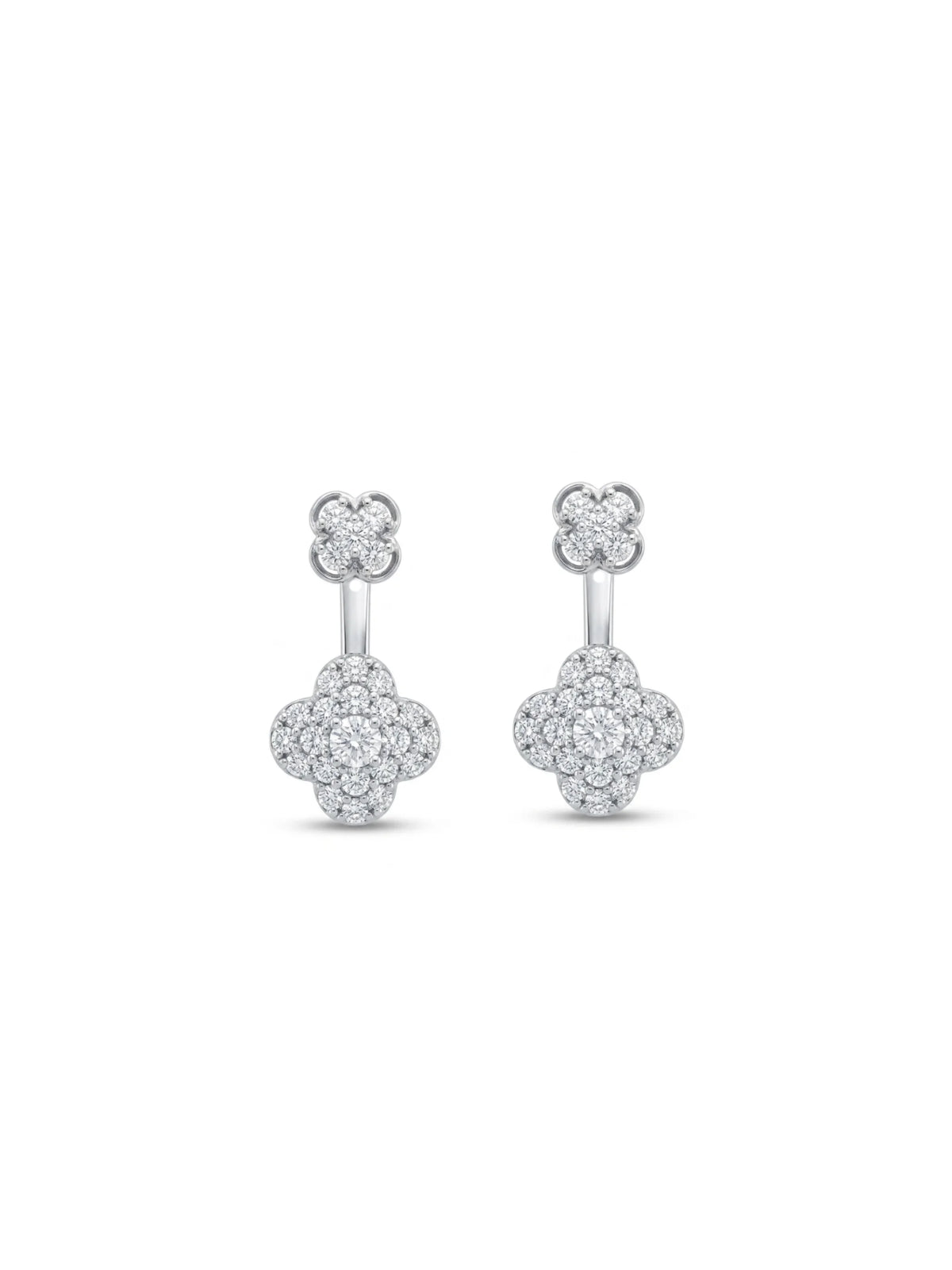Clover Halo Ear Jacket Stud Earrings