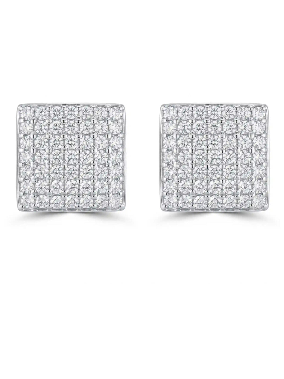 Square Pavé Mosaic Stud Earrings
