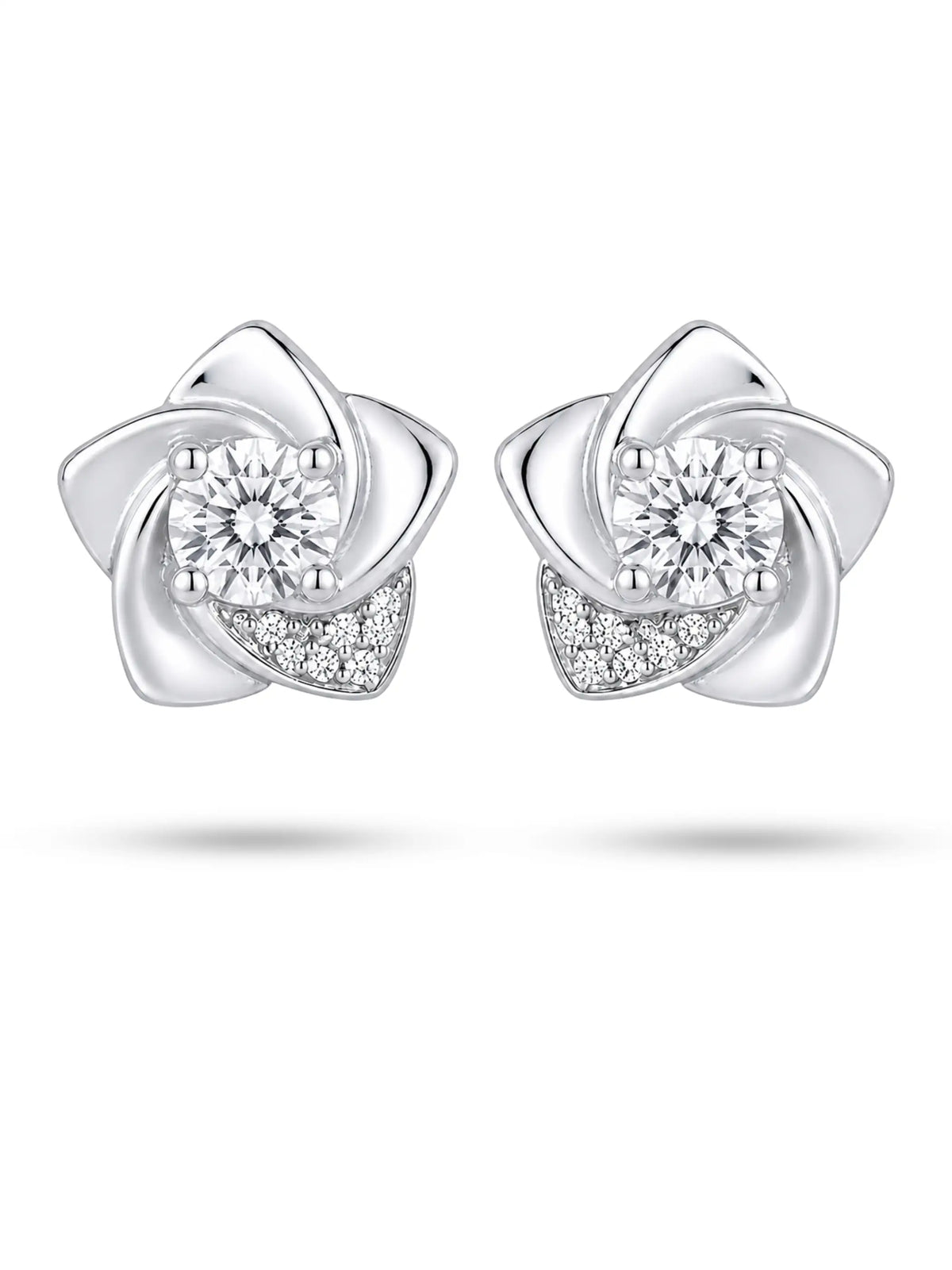 Sculpted Pinwheel Floral Stud Earrings