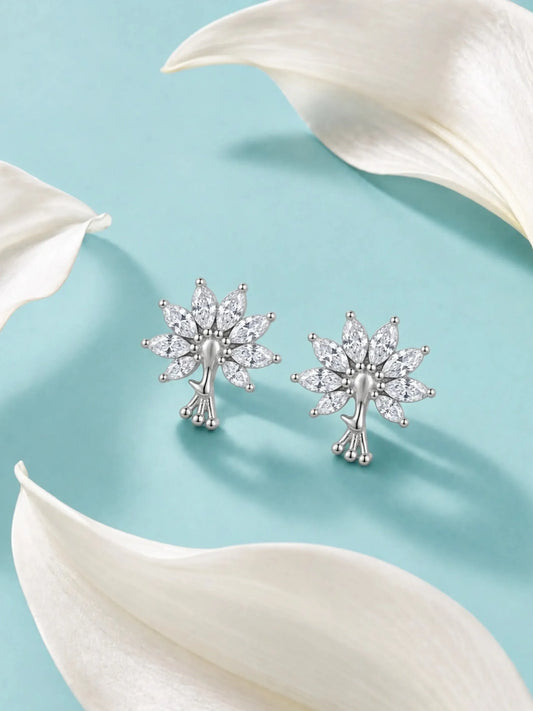 Marquise Fan Botanical Stud Earrings