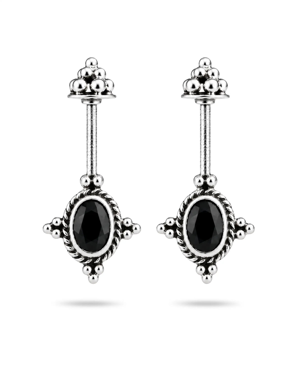 Black Oval Oxidised Rope Bugadi