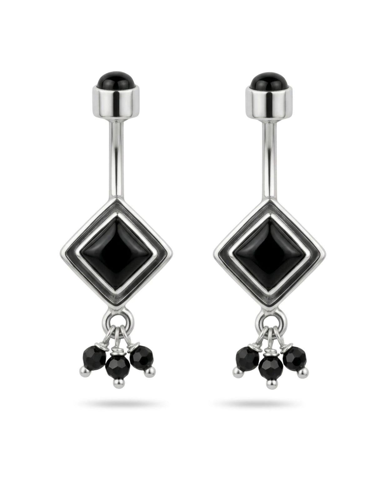 Black Diamond Oxidised Drop Bugadi