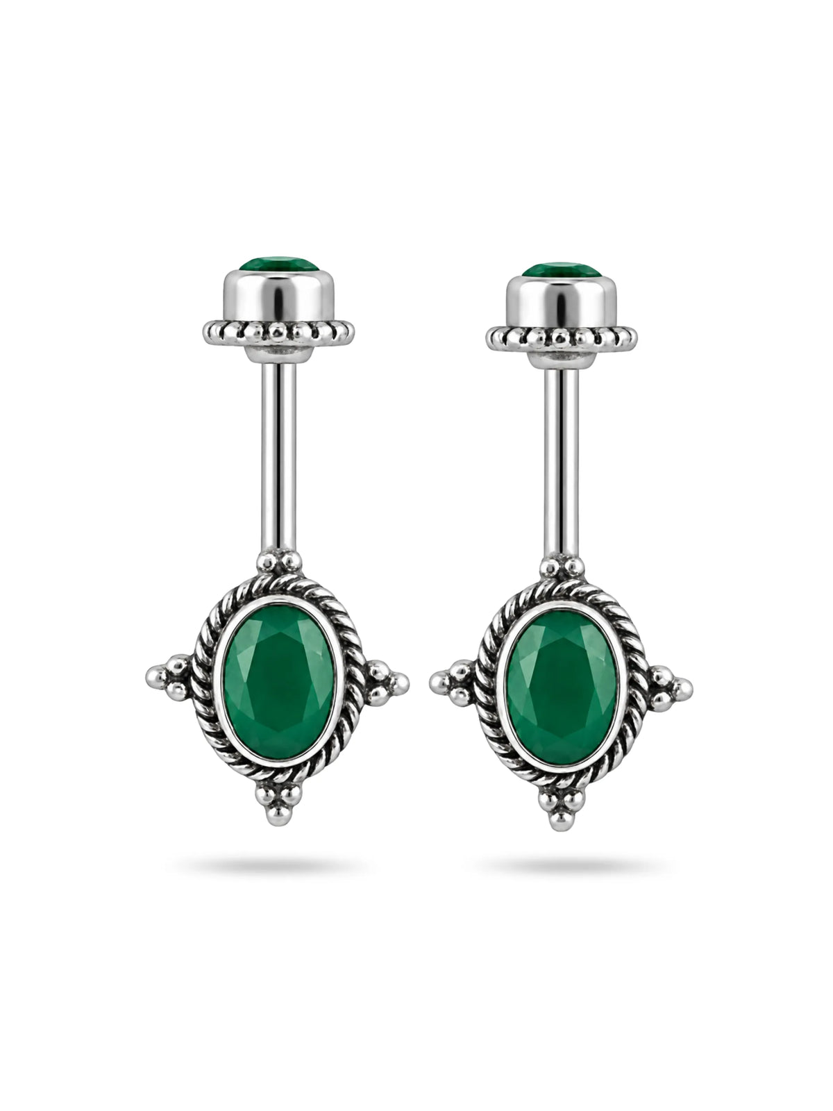 Green Oval Oxidised Rope Bugadi