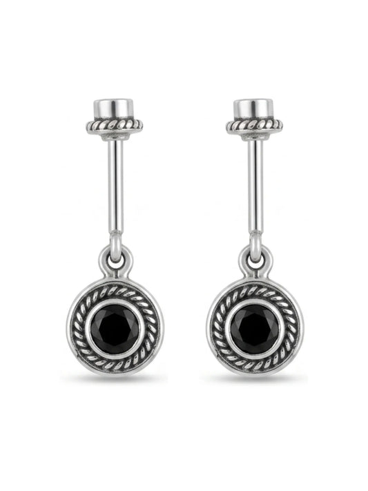 Black Round Oxidised Medallion Bugadi