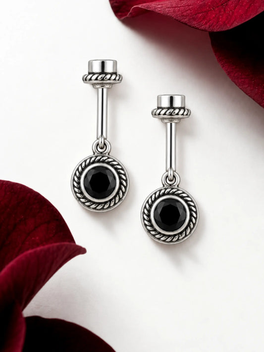 Black Round Oxidised Medallion Bugadi