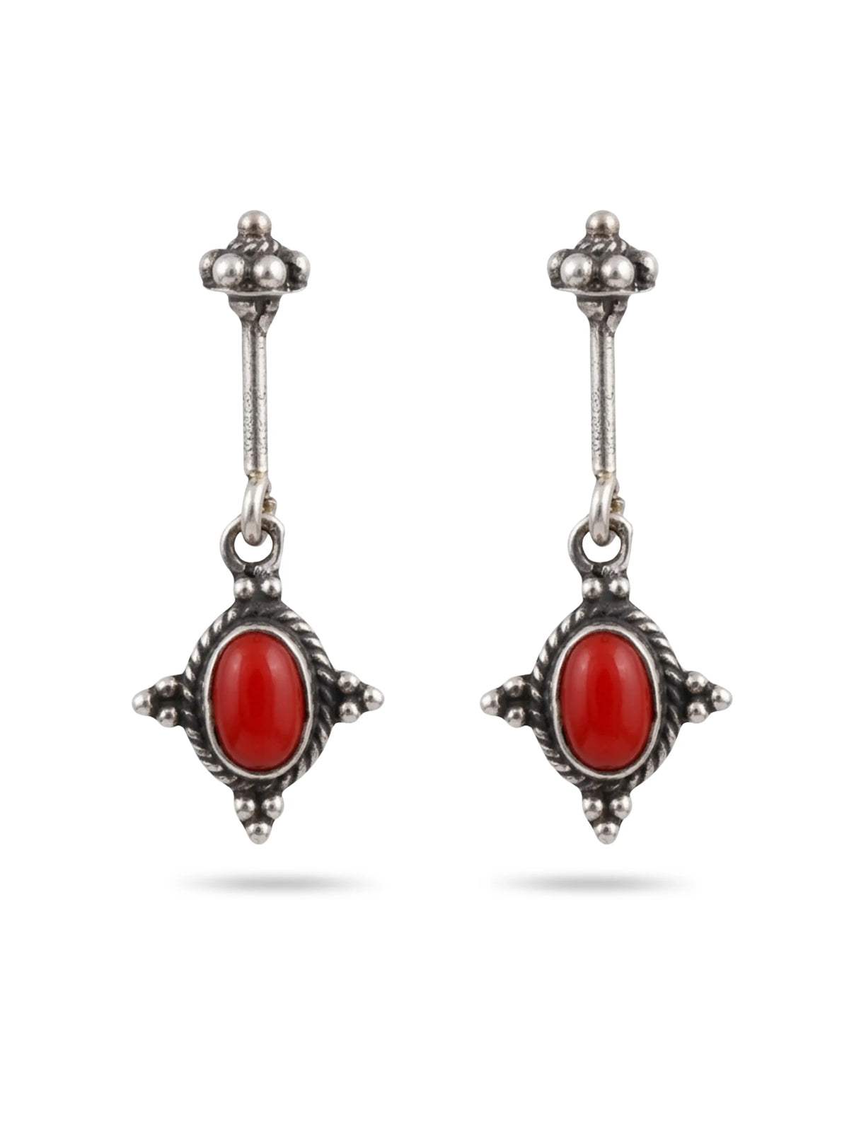 Red Oval Oxidised Rope Bugadi
