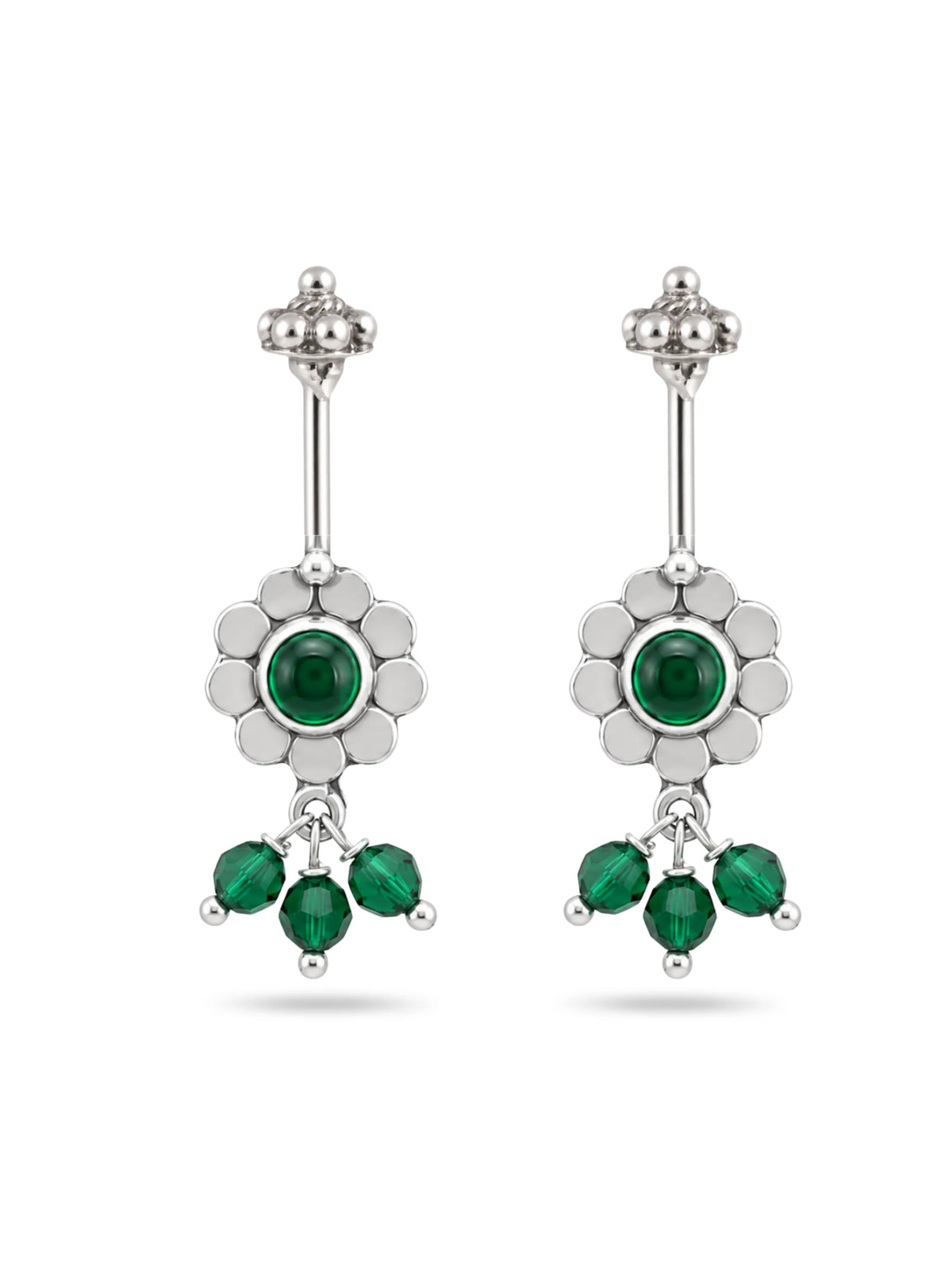 Green Floral Oxidised Bead Bugadi