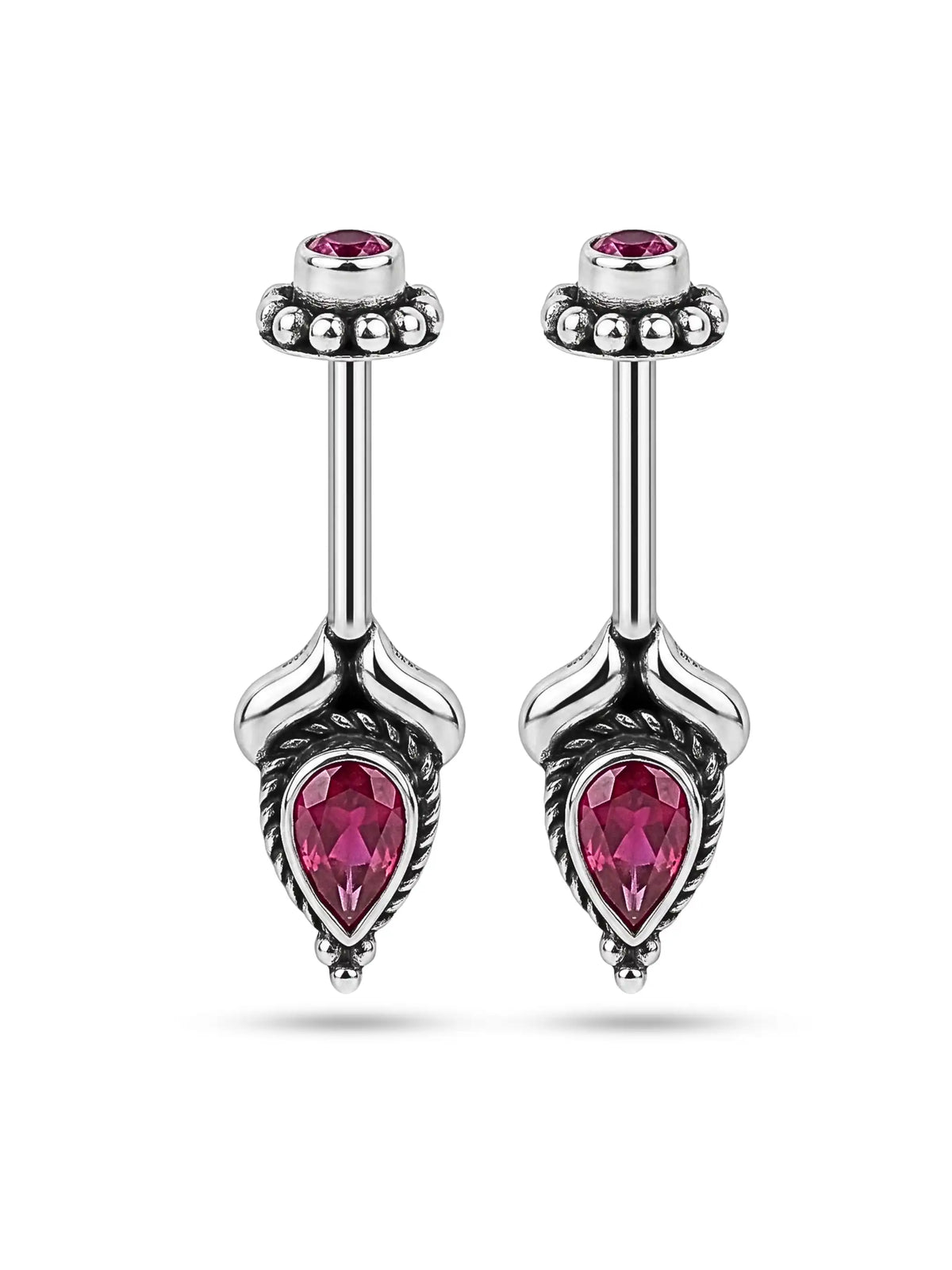 Magenta Pear Oxidised Rope Bugadi
