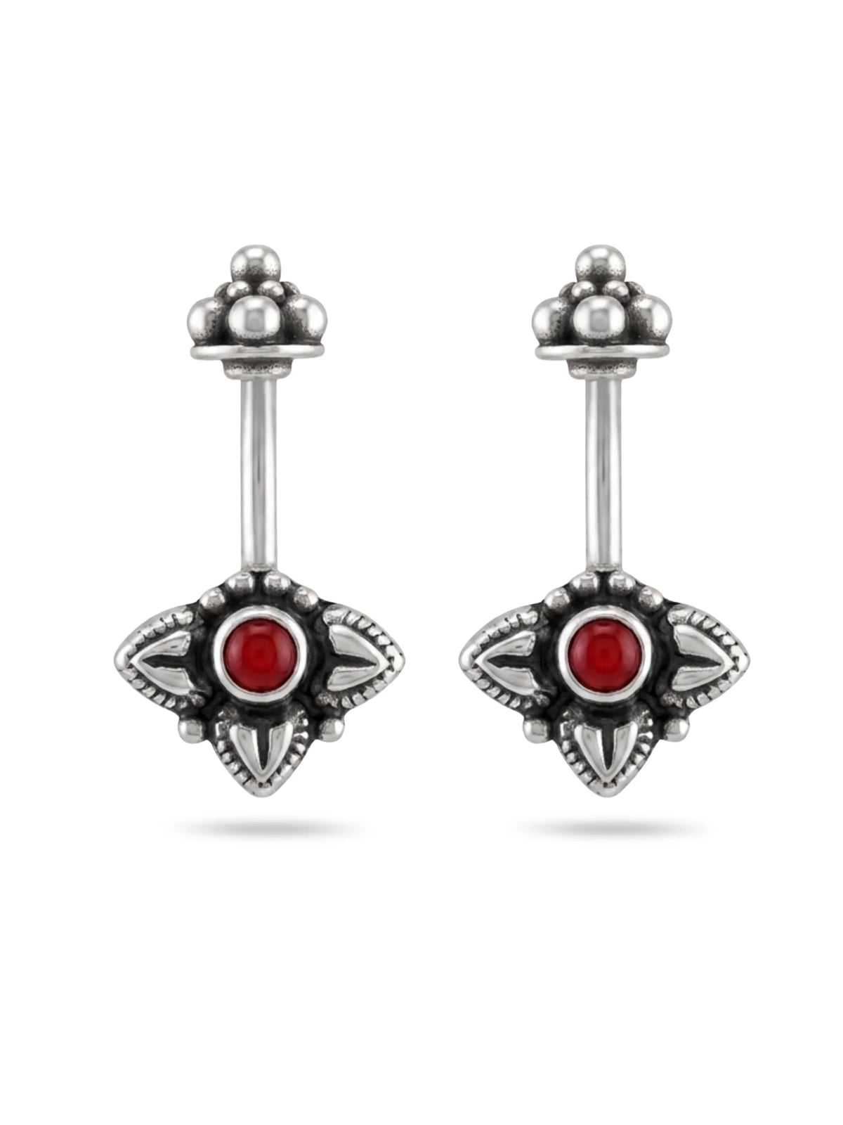 Red Compass Oxidised Motif Bugadi