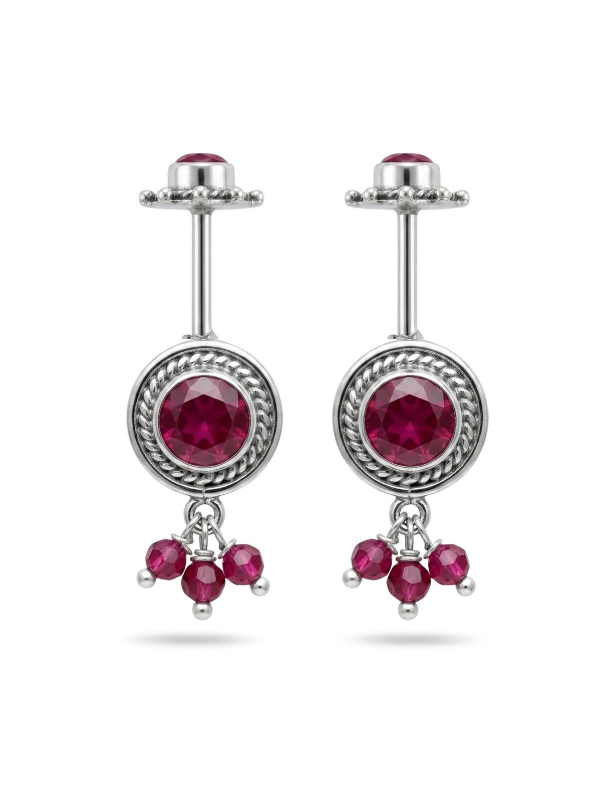 Magenta Oxidised Rope Halo Bugadi