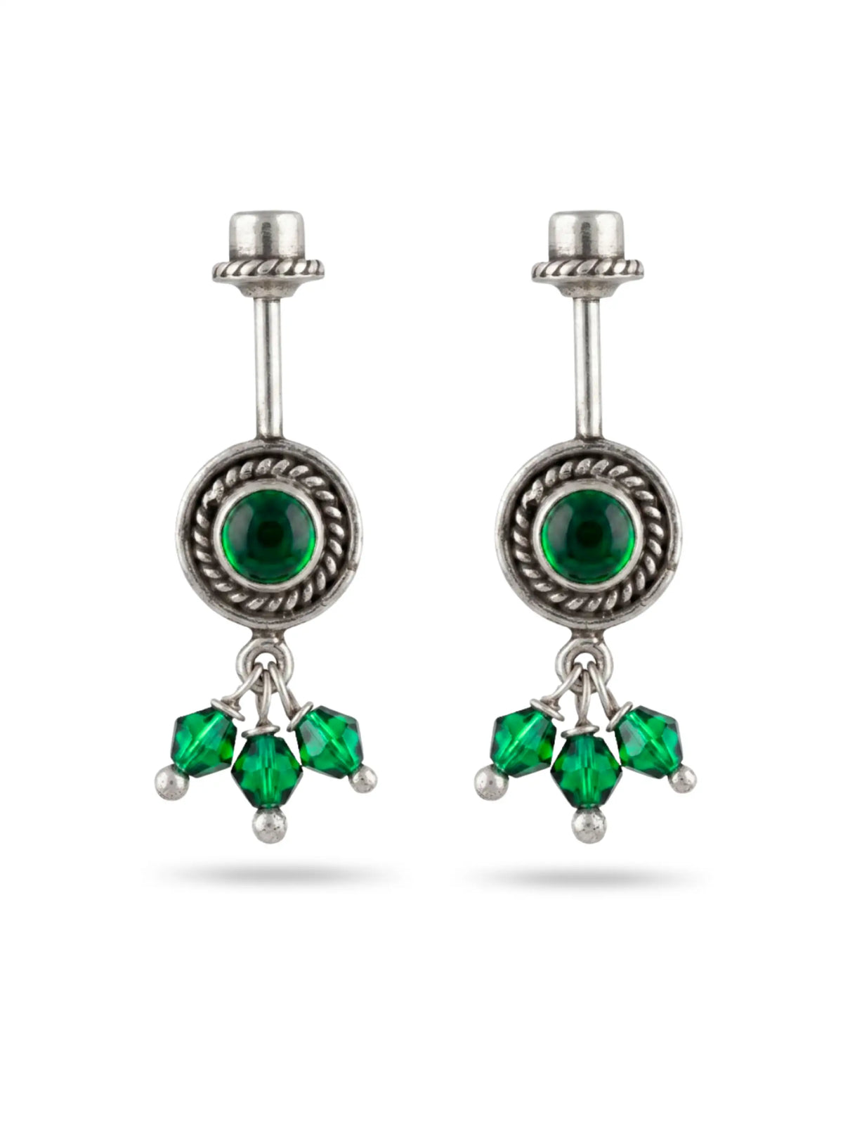 Green Round Oxidised Rope Bugadi