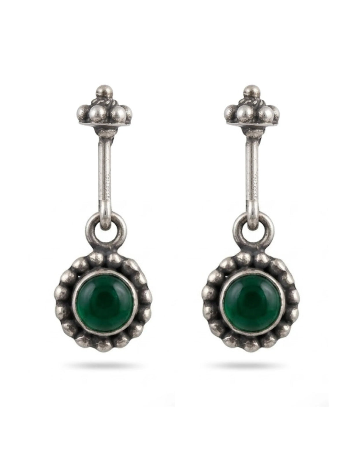 Green Scalloped Oxidised Halo Bugadi