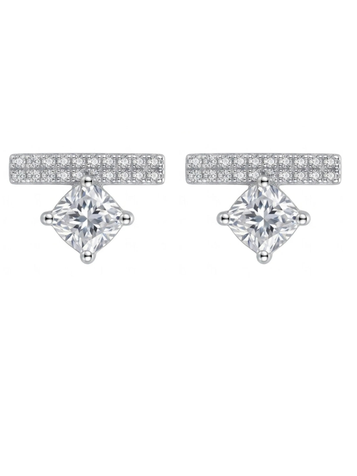 Linear Cushion Drop Stud Earrings