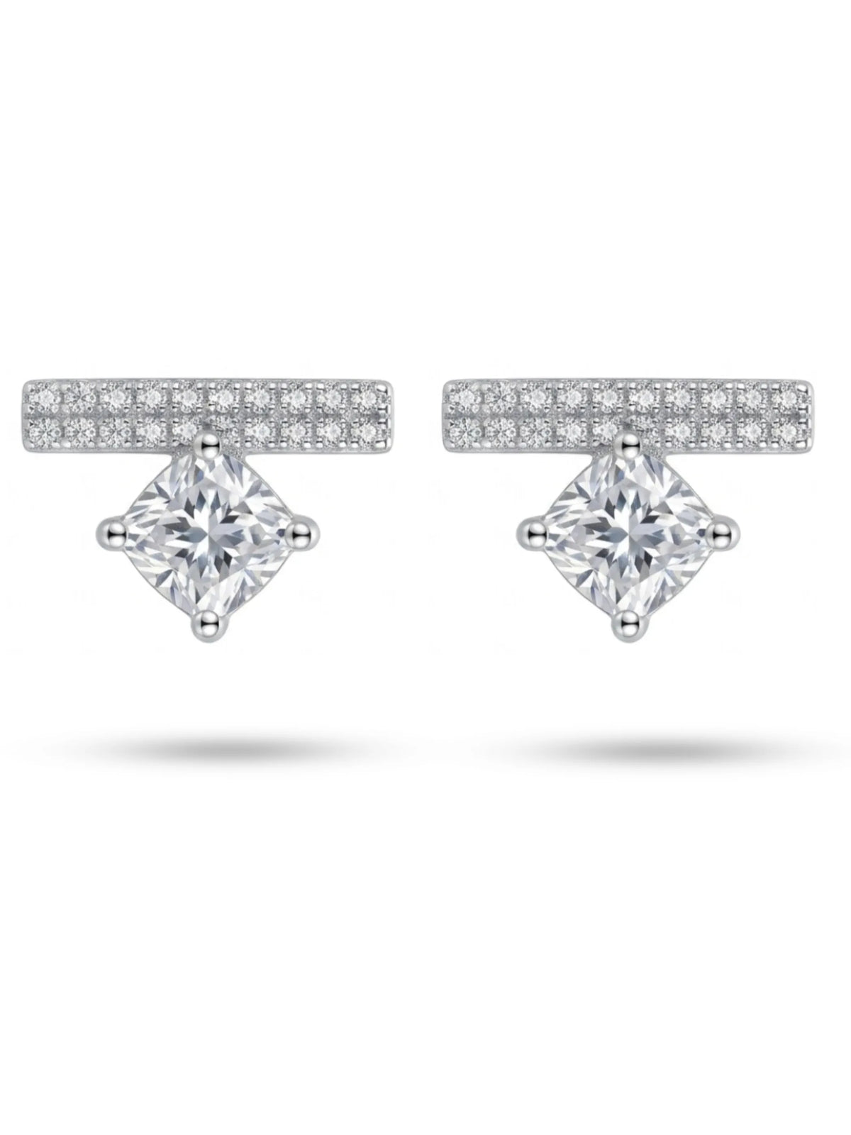 Linear Cushion Drop Stud Earrings