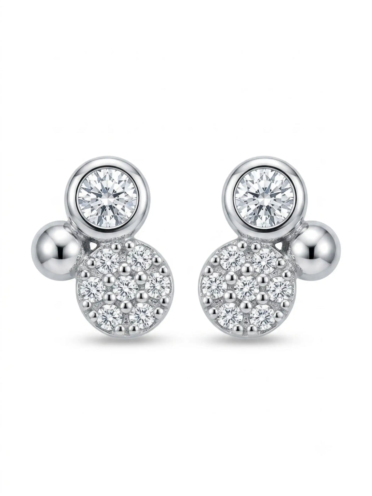 Orbit Cluster Flat Back Stud Earrings