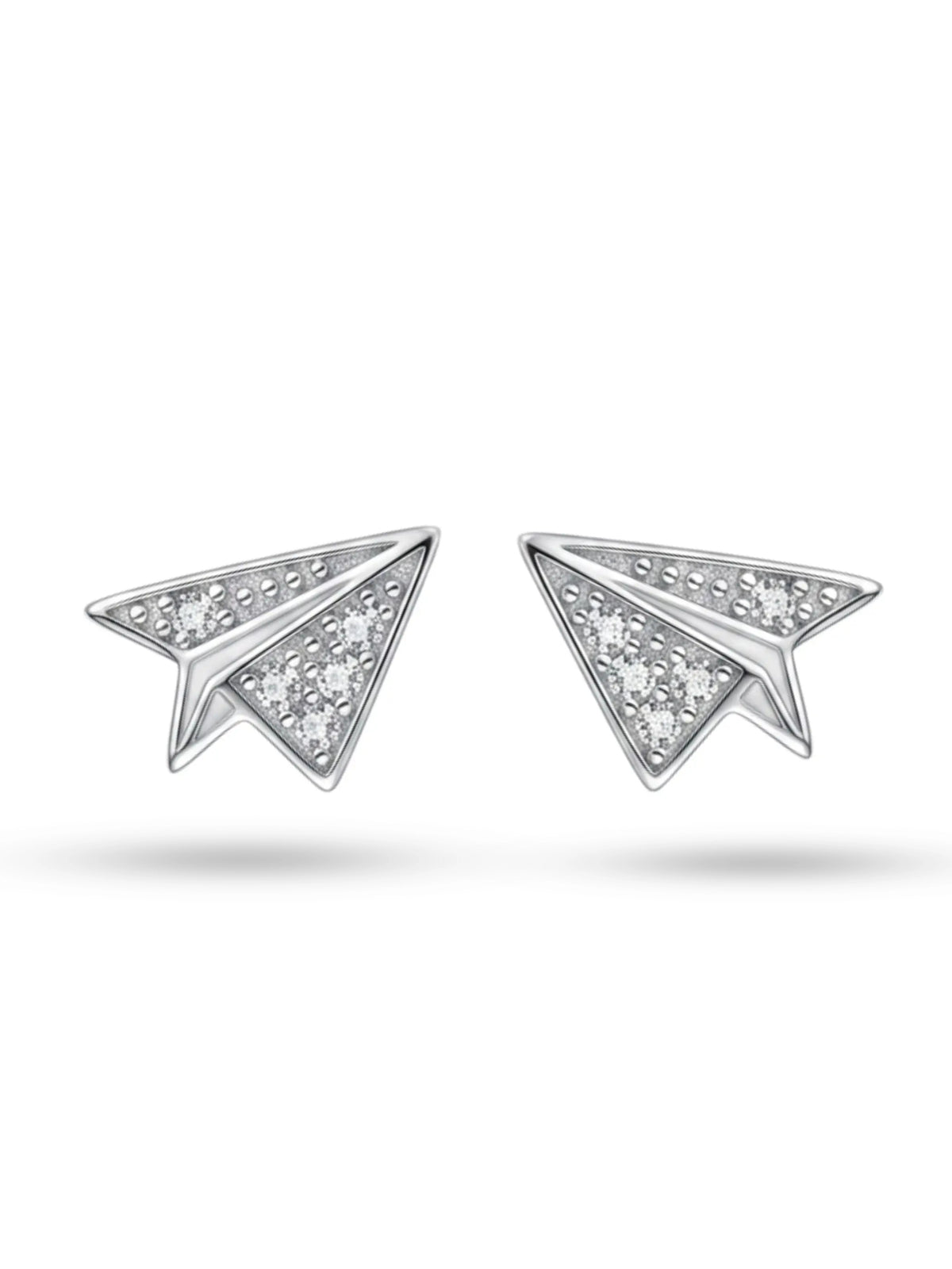 Open Paper Plane Stud Earrings