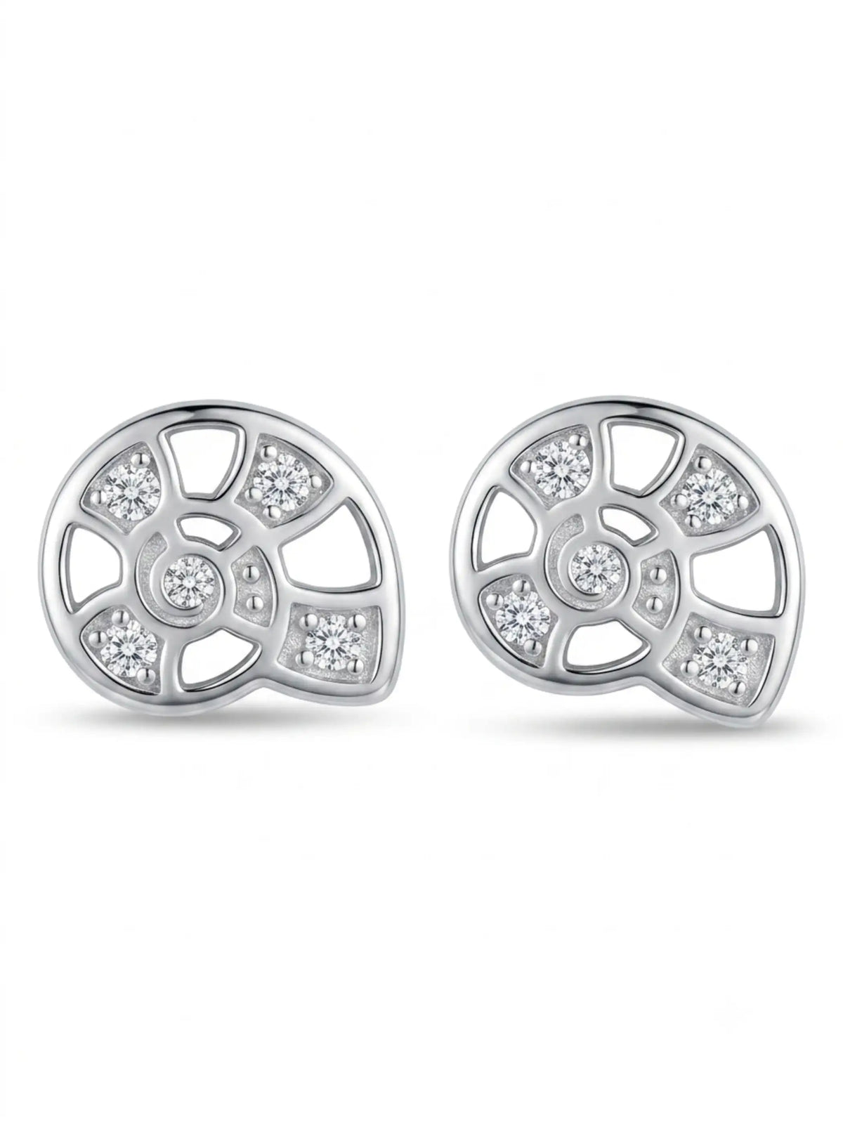 Spiral Fan Openwork Stud Earrings
