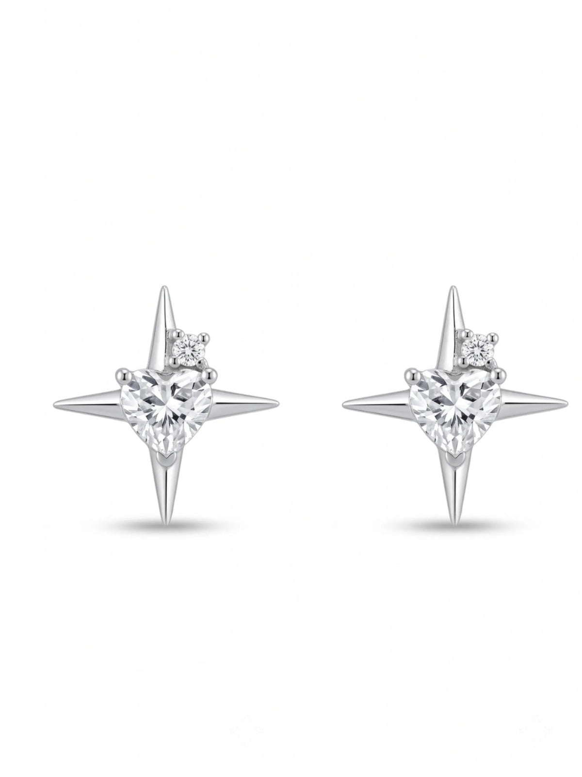 Heart-Centred Compass Stud Earrings