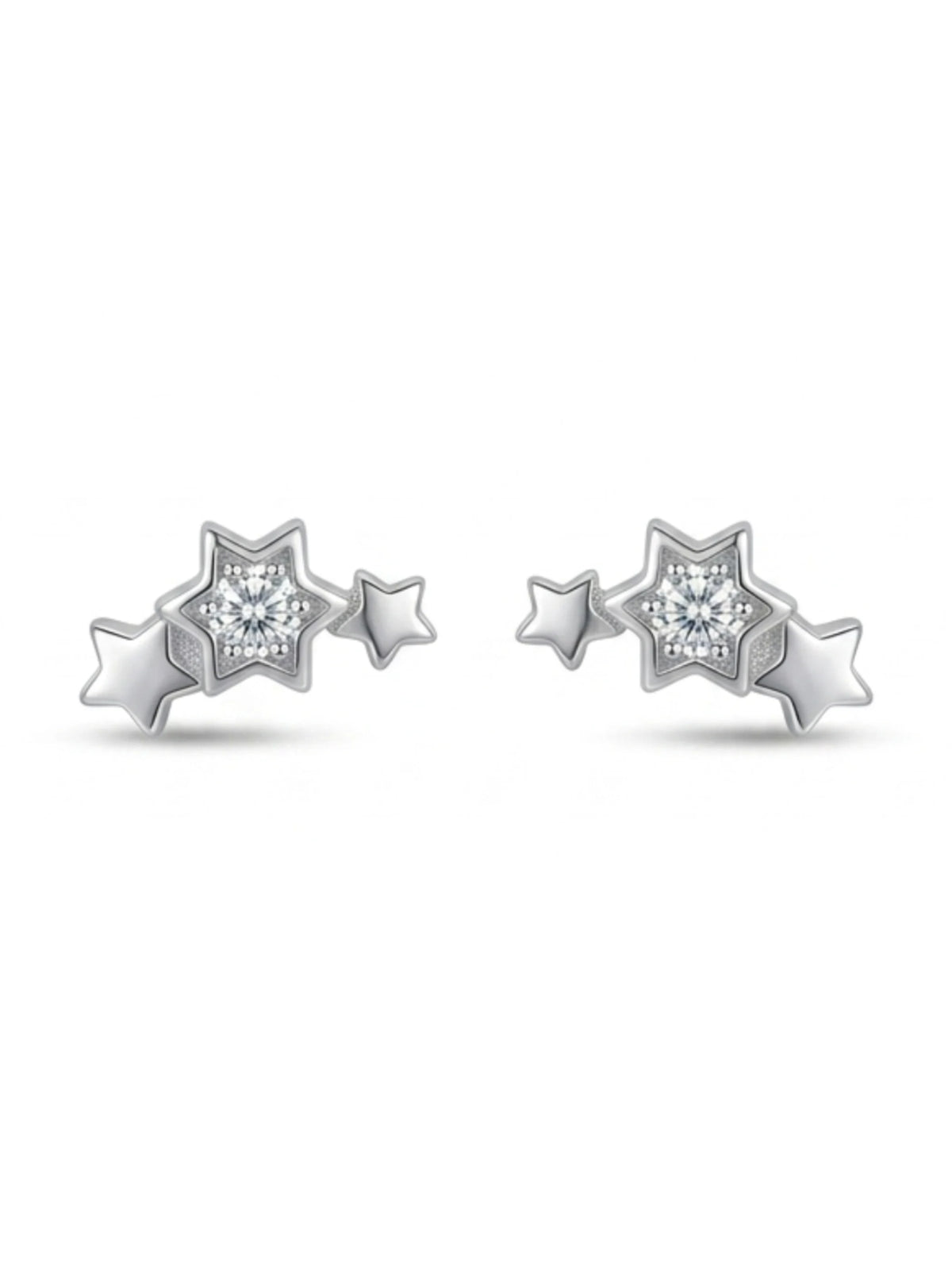 Three Star Trail Stud Earrings