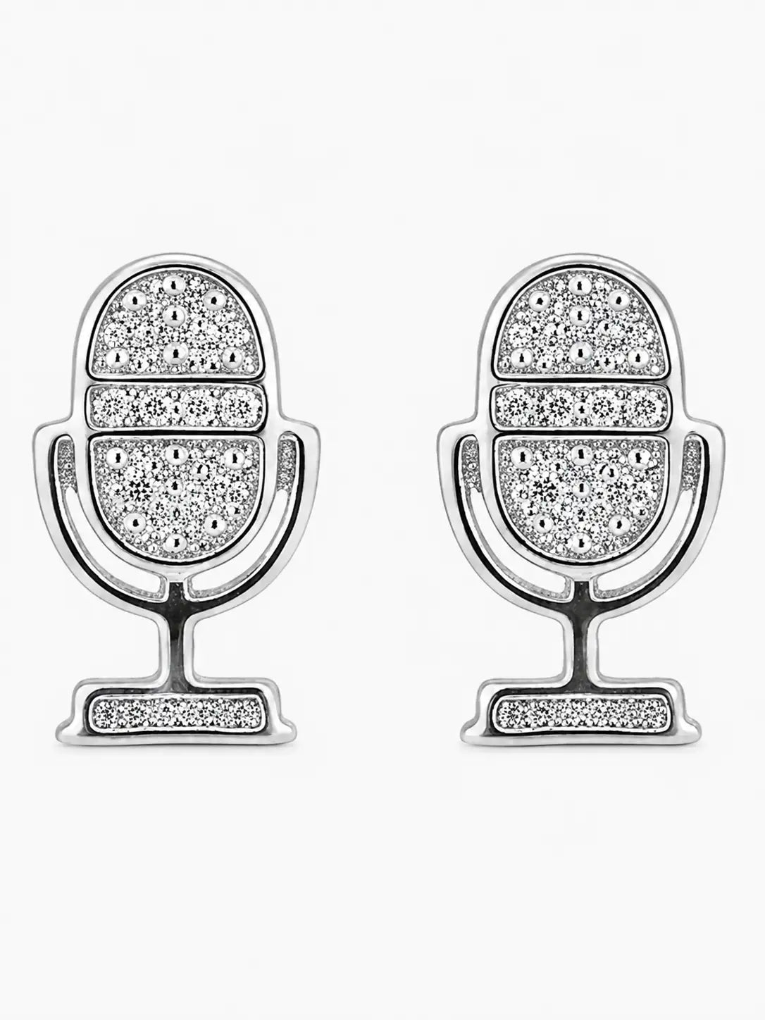 Stone-Set Microphone Stud Earrings