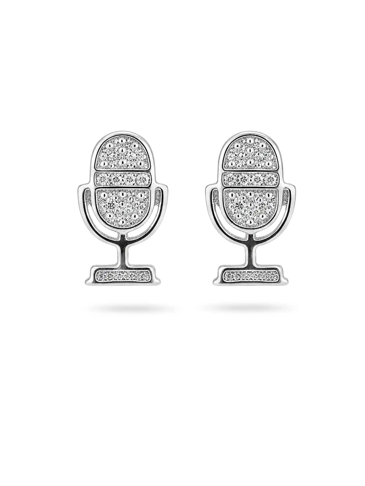 Stone-Set Microphone Stud Earrings