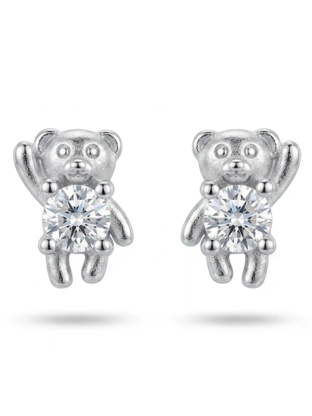 Clear-Stone Teddy Stud Earrings