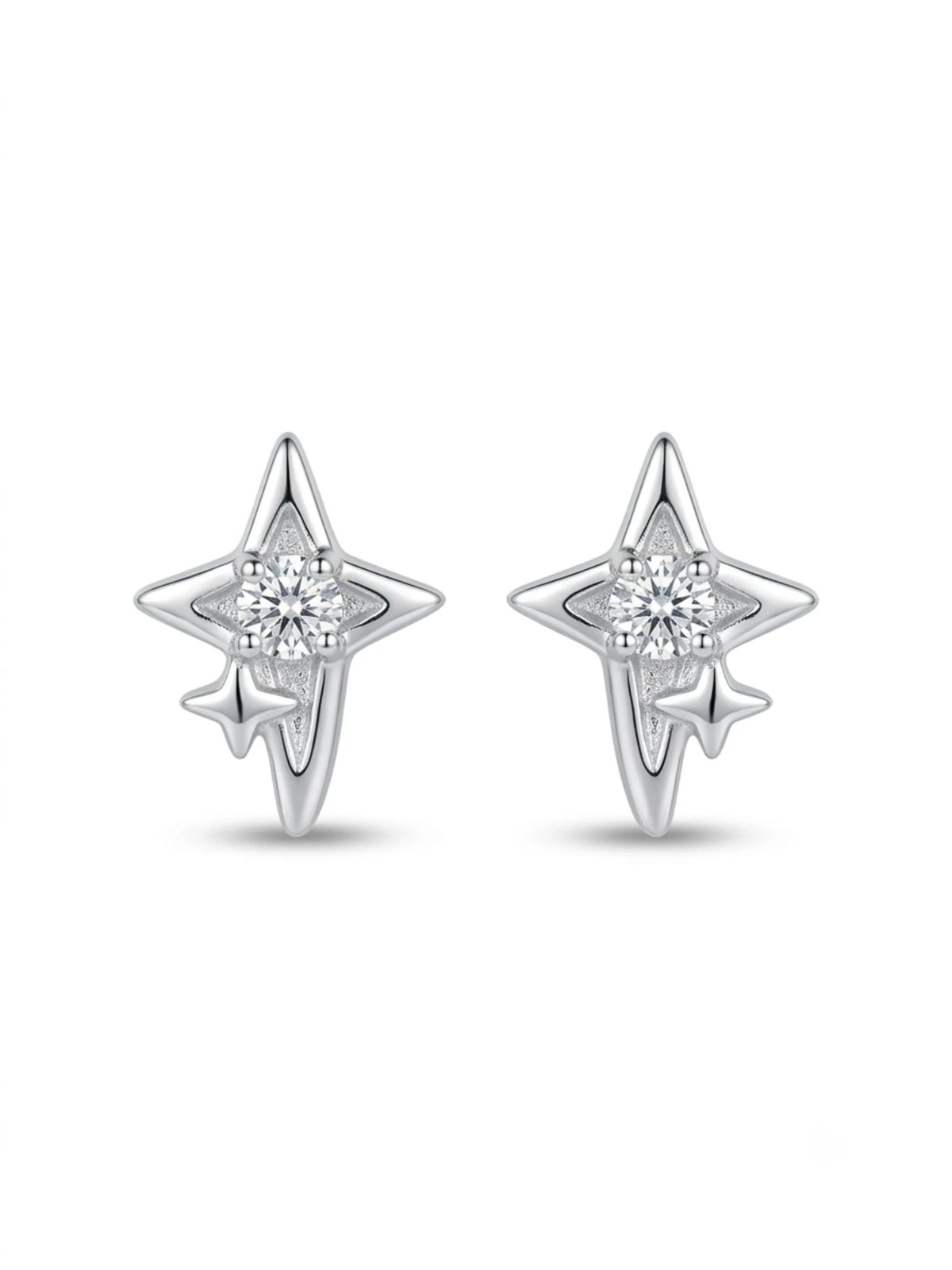 Double Sparkle Star Stud Earrings