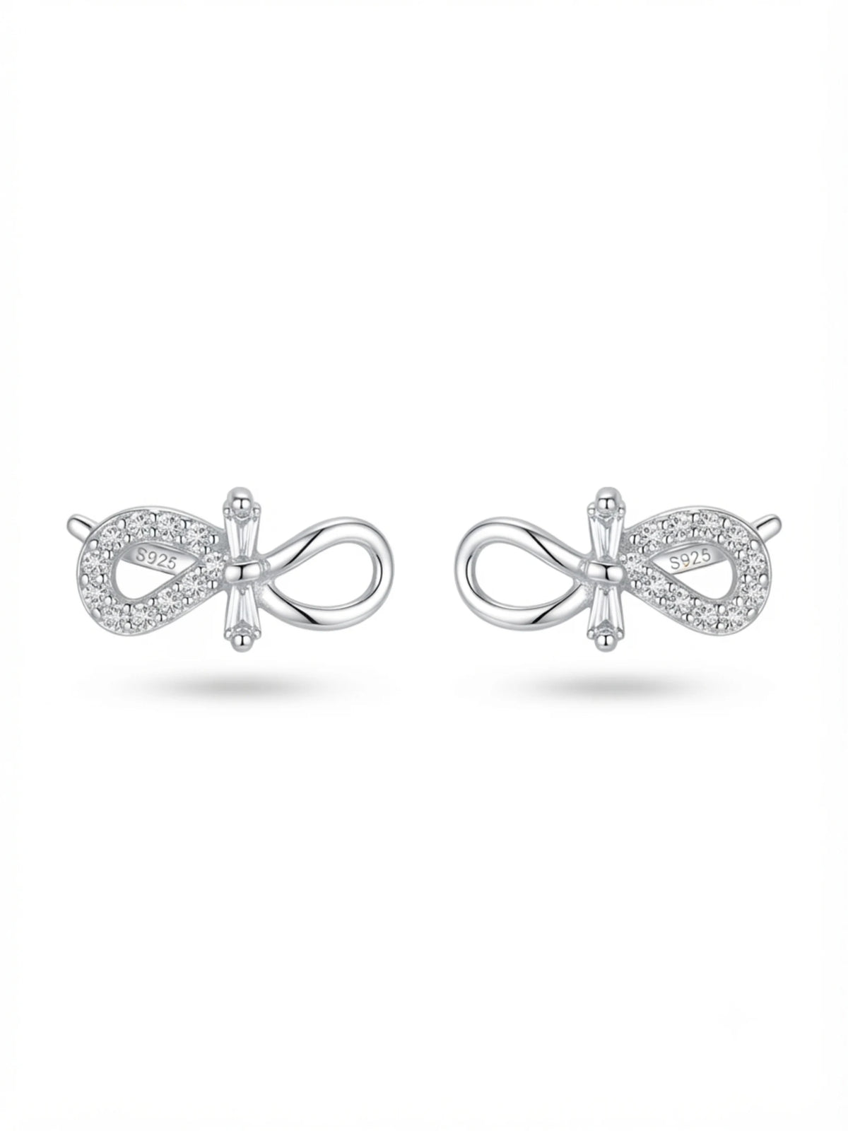 Infinity Baguette Stud Earrings