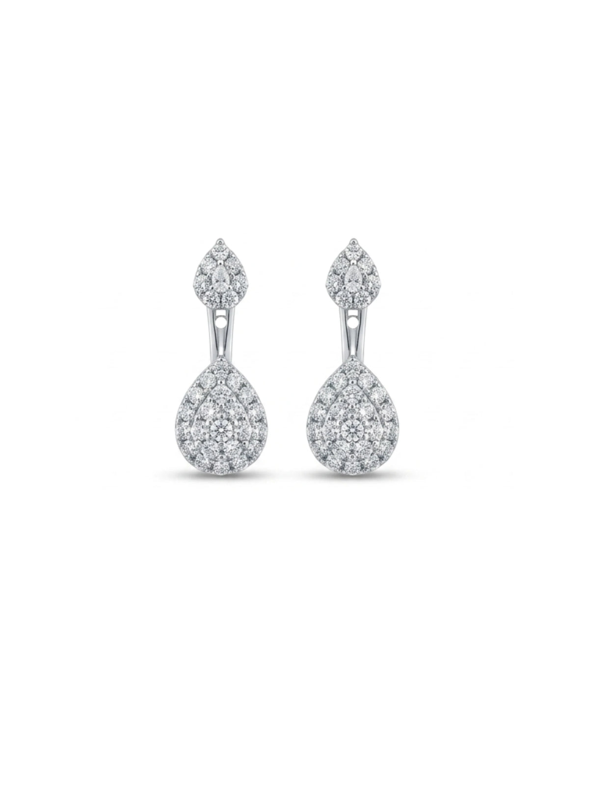 Teardrop Halo Ear Jacket Stud Earrings