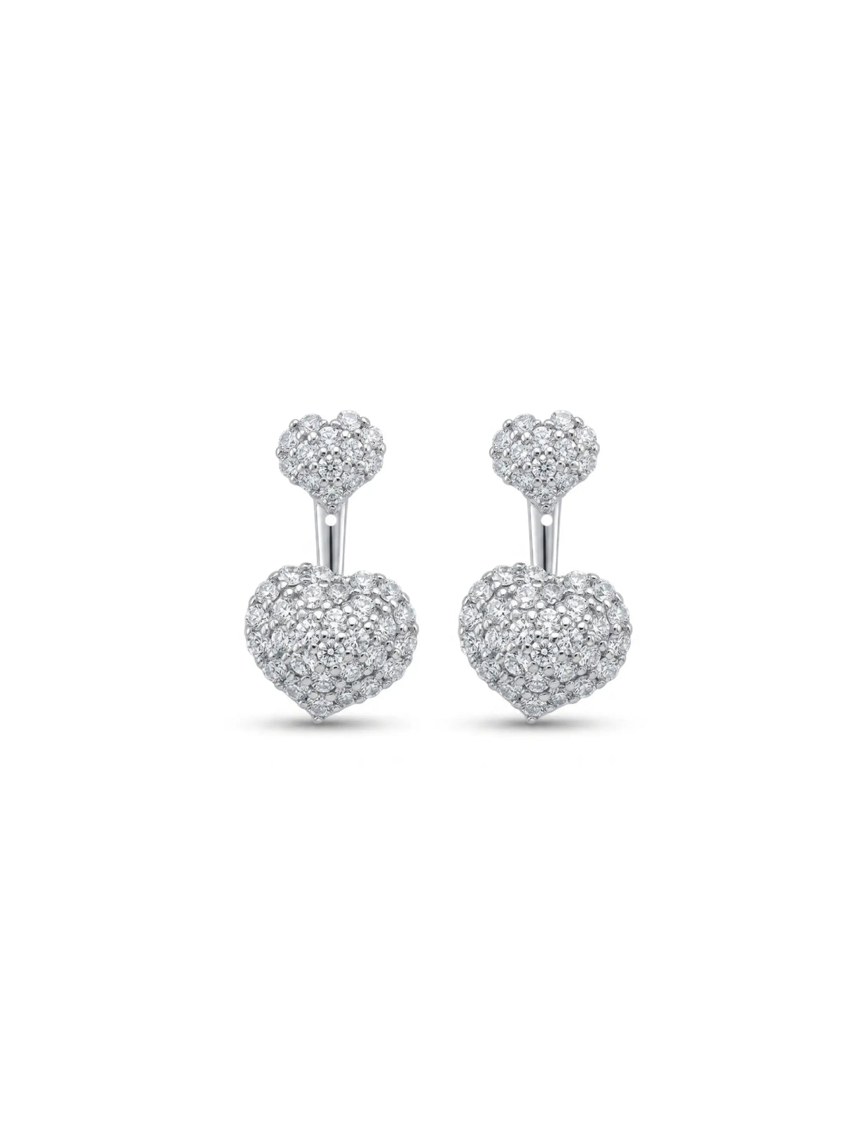 Heart Halo Ear Jacket Stud Earrings