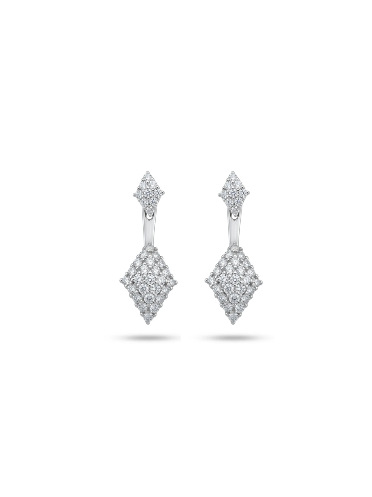 Diamond Halo Ear Jacket Stud Earrings