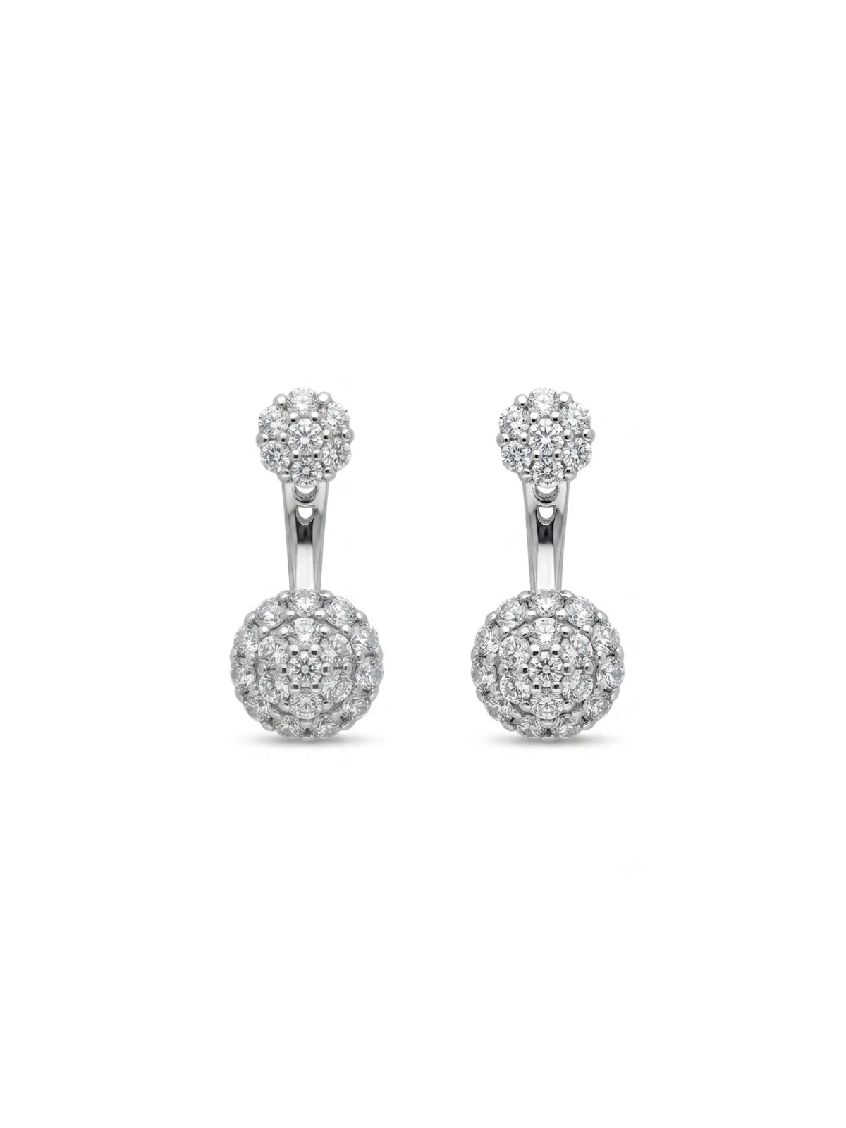 Double Orb Ear Jacket Stud Earrings