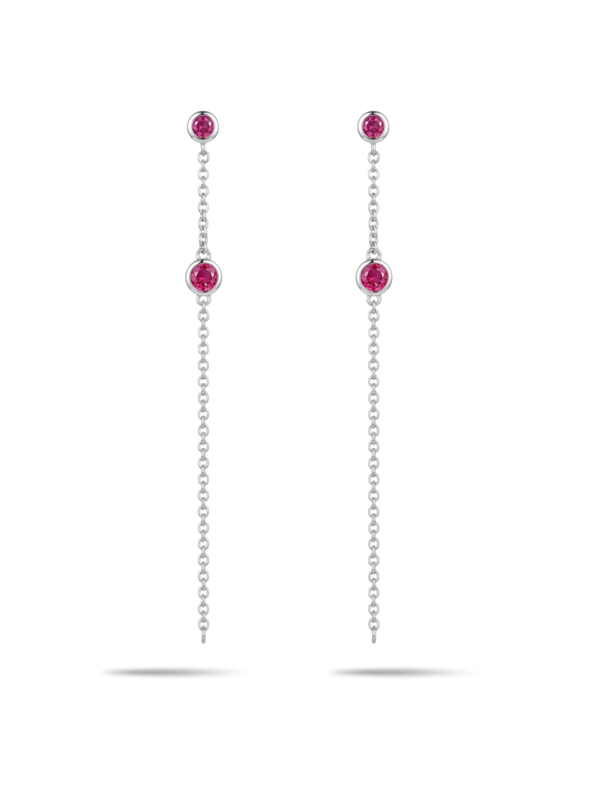 Pink Chain Drop Earrings