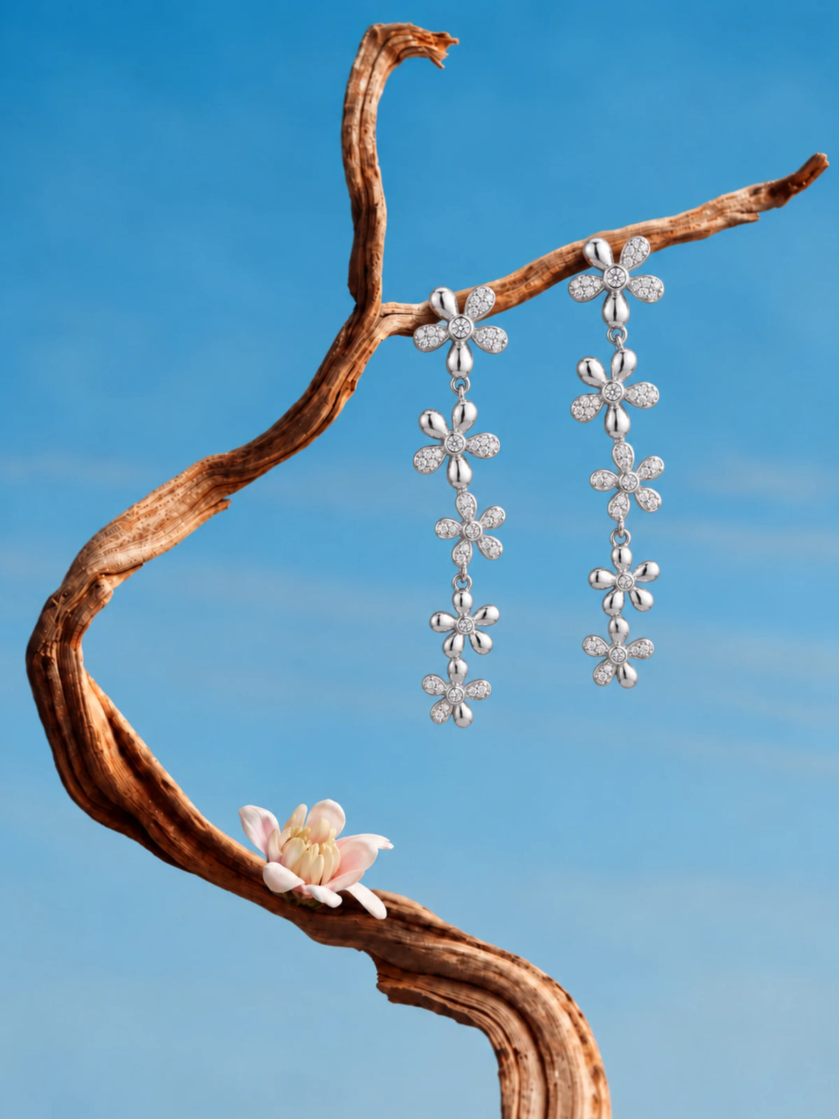 Five Bloom Drop Earrings