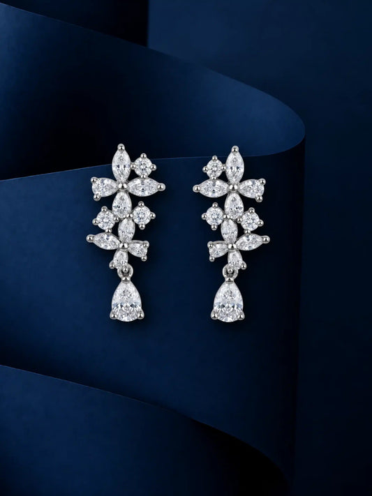 Floral Pear Drop Earrings