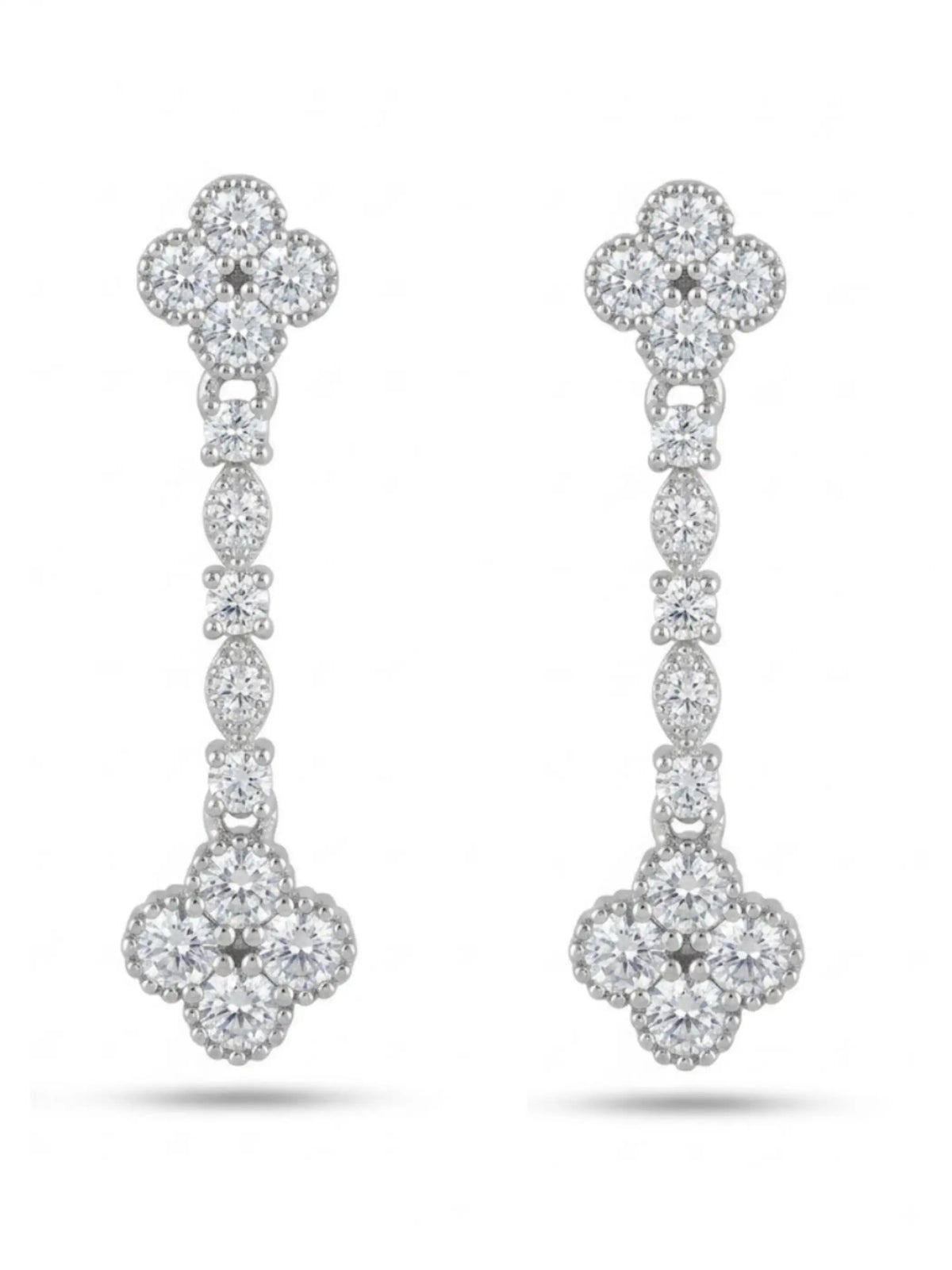 Floral Line Drop Earrings