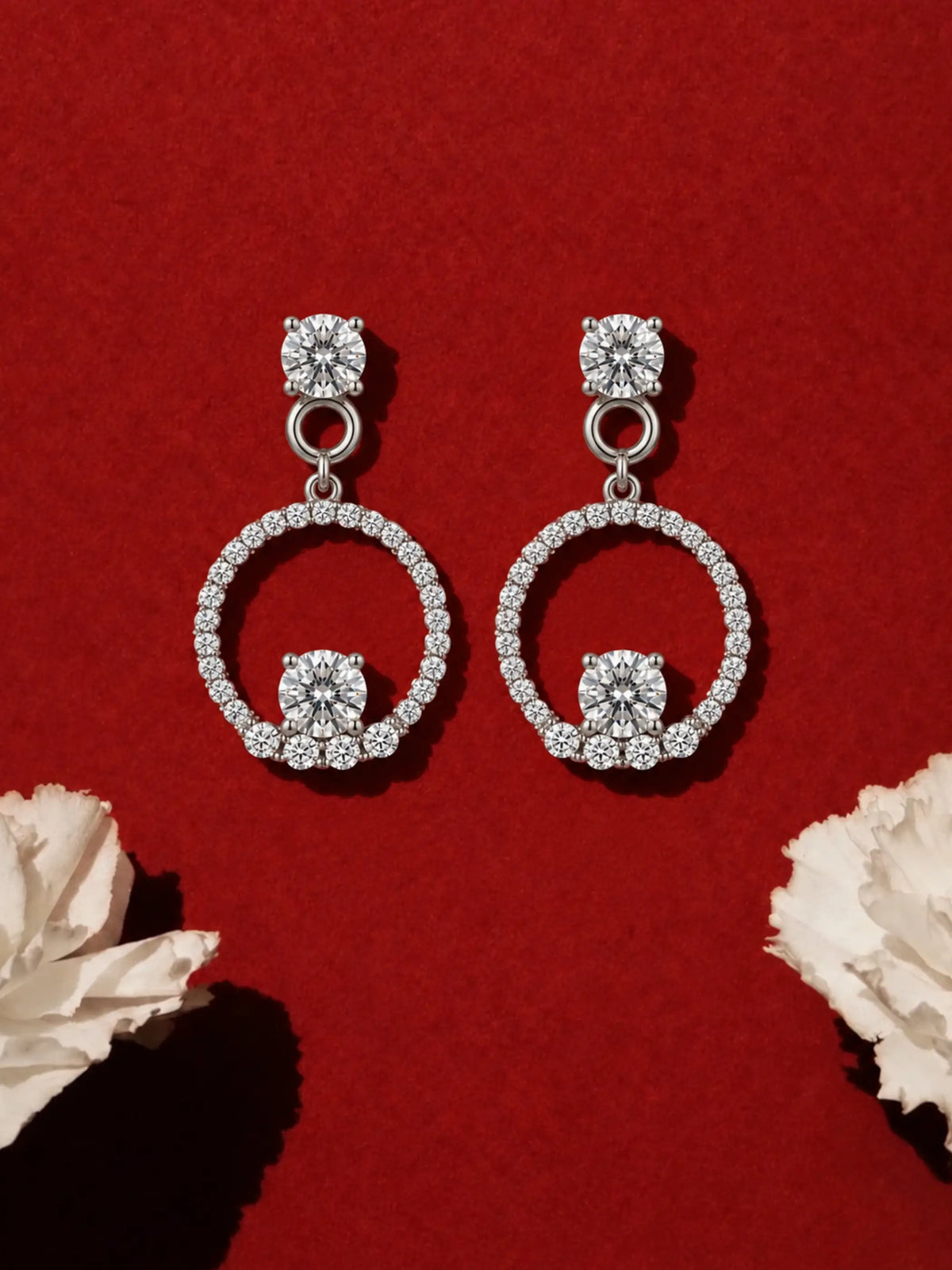 Floating Circle Drop Earrings
