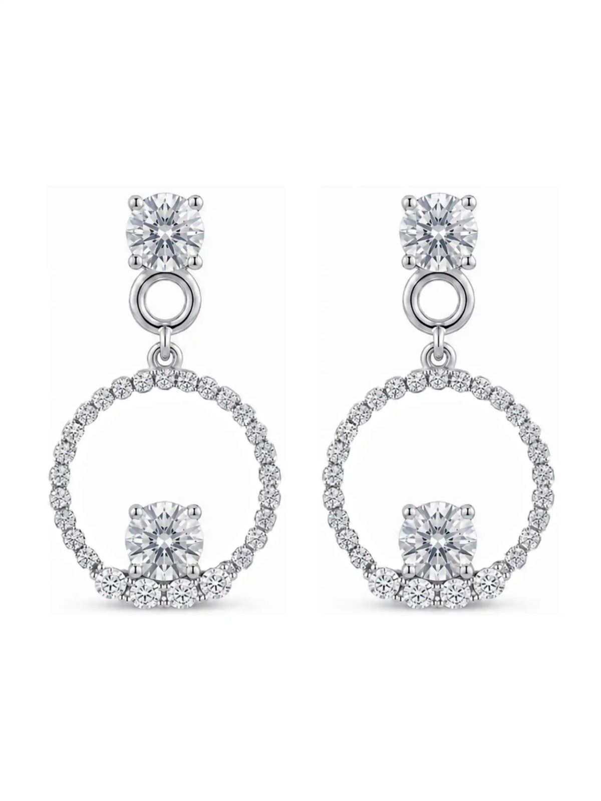 Floating Circle Drop Earrings