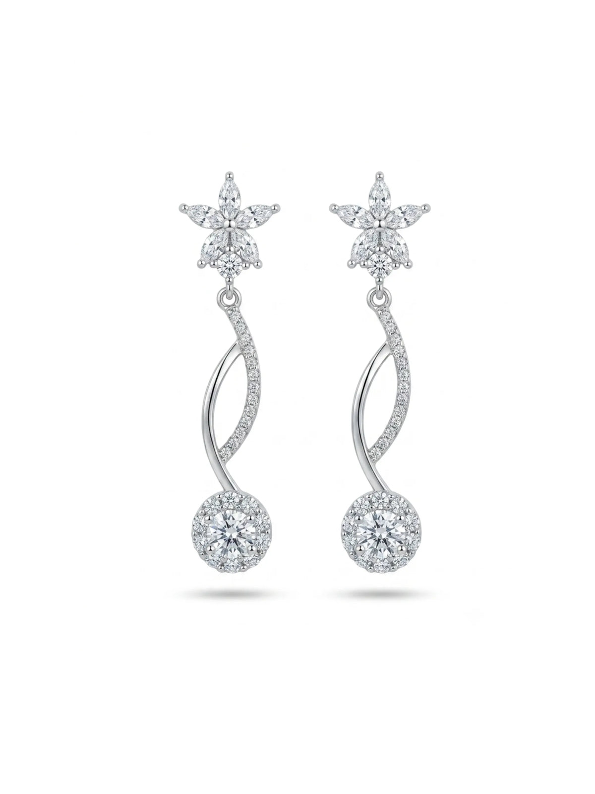 Floral Orbit Drop Earrings