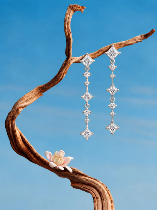Geometric Line Drop Earrings