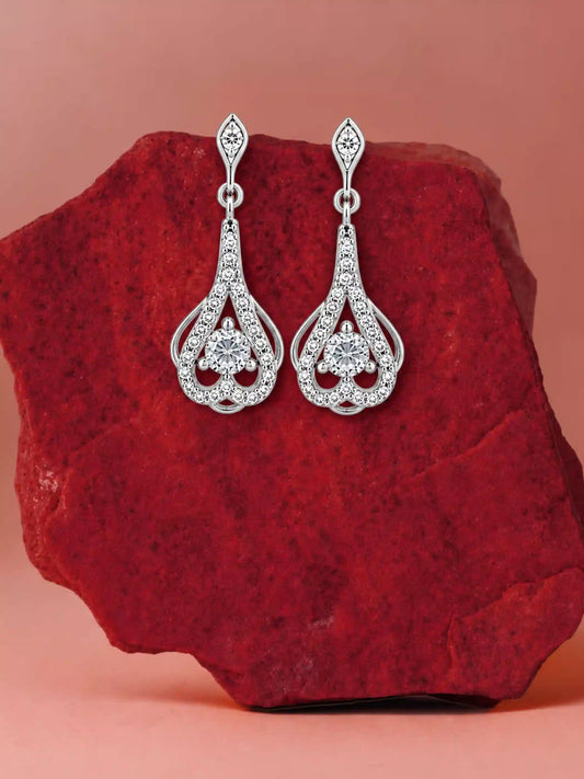 Open Heart Drop Earrings