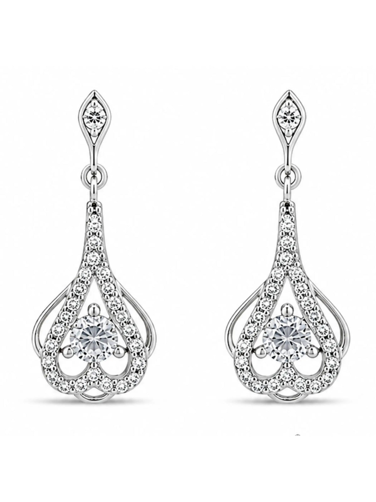 Open Heart Drop Earrings